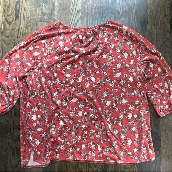 Style & Co. Red Floral Blouse - Picture 4 of 4